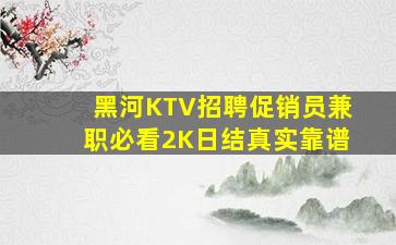 黑河KTV招聘促销员兼职必看2K日结真实靠谱